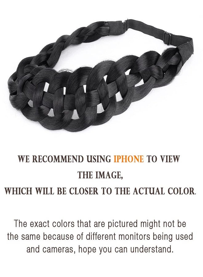 DIGUAN Hollow out Synthetic Hair Braided Headband Hairpiece Women Girl Beauty accessory for Women (Natural Black) - Image 2